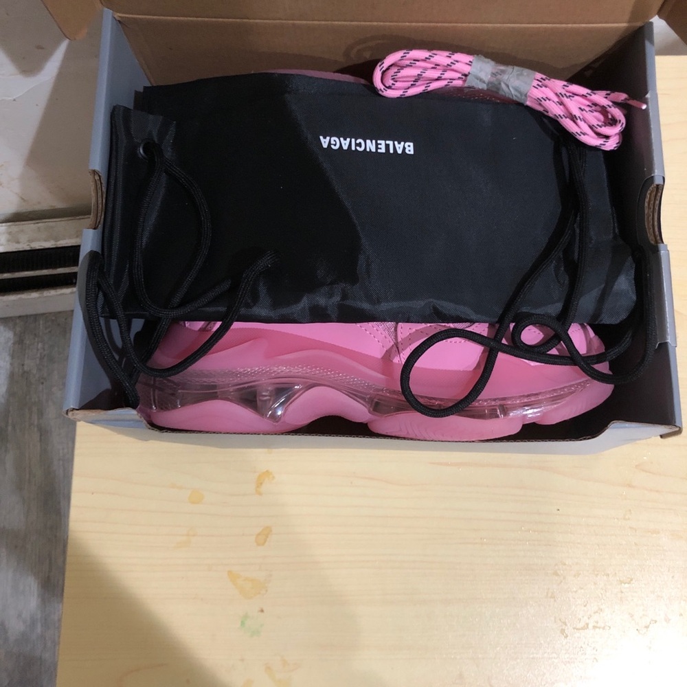 Balenciaga Vibrant Pink Sneakers with Transparent Sole